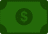Green square icon featuring white dollar sign symbol for dental pricing or cost information.